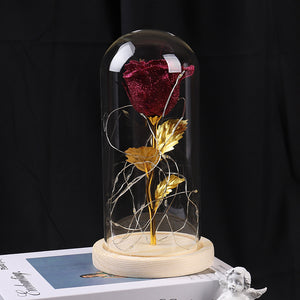 Valentine Rose LED Night Light in Glass Dome