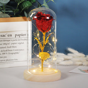 Valentine Rose LED Night Light in Glass Dome