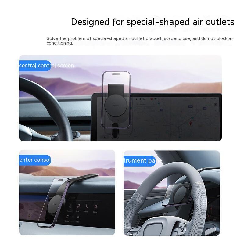 "15W Magnetic Car Phone Mount with Wireless Charging