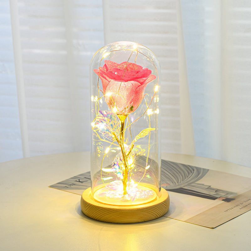 Valentine Rose LED Night Light in Glass Dome